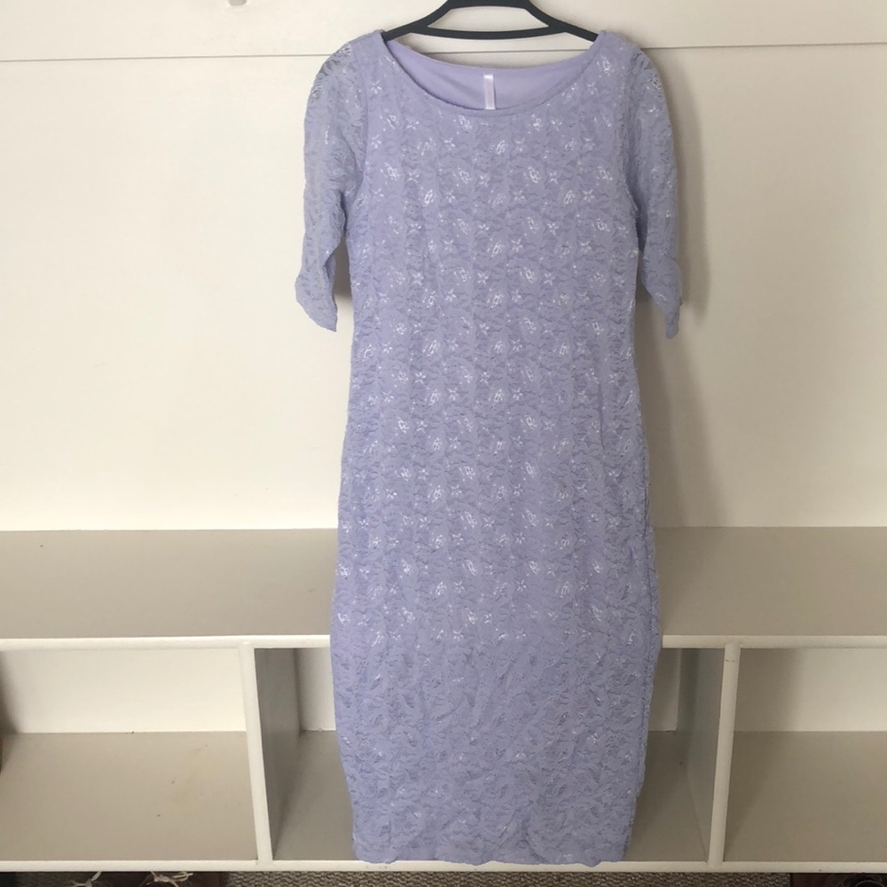 Pretty, fitted, lavender colored dress